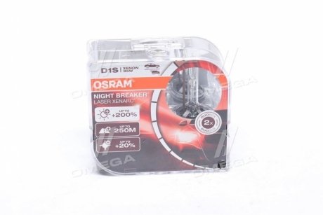 Лампа ксенонова D1S XENARC NIGHT BREAKER LASER 85В, 35Вт, PK32d-2 (+200) компл.(вір-во) OSRAM 66140XNN-HCB