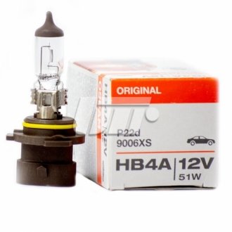 Лампа допоміжн. освітлення HB4A 51W 12V P20D (вир-во) OSRAM 9006 XS