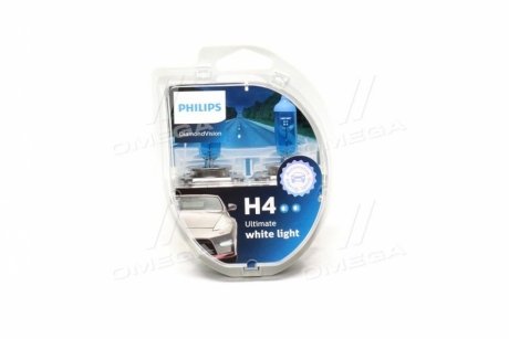 Автолампа H4 Diamond Vision 12V 60/55W P43t-38 (кт 2шт) PHILIPS 12342DVS2