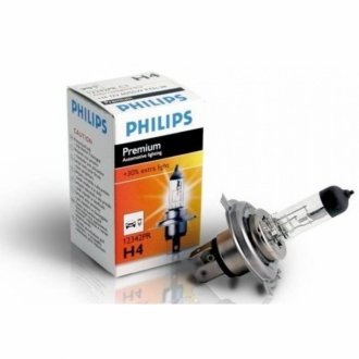 Лампа головного света H4 60/55W Premium +30% PHILIPS 12342pr