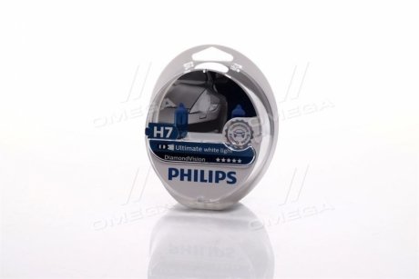 Автолампа H7 Diamond Vision 12V 55W PX26d (кт 2шт) PHILIPS 12972DVS2