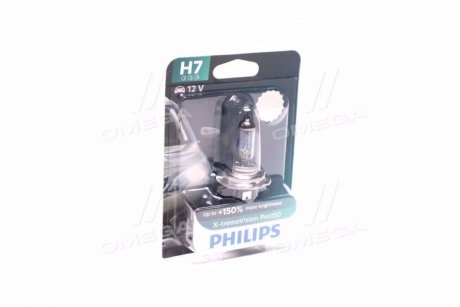 Лампа розжарювання H7 X-tremeVision Pro150 +150 12V 55W PX26d (вир-во) PHILIPS 12972XVPB1