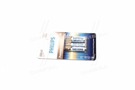 Батарейка LR03/AAA Premium Alkaline Blister 4шт (вир-во) PHILIPS LR03M4B/10
