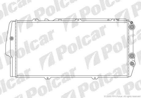 Радіатор охолодження Audi 100/200 1.8-2.2 86-91 Polcar 131508A3