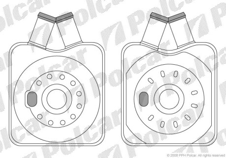 Радіатор масляний Audi A4 95-, A3 96-, A6 97-,// VW Passat 96-, Golf IV 97-// Skoda Octavia 96- Polcar 1323L8-1