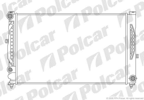 Радіатор охолодження двигуна, VW Passat, Audi A6 2.4-2,8 Polcar 132408A5