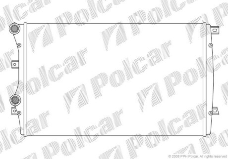 Радiатор Caddy III 1.9TDI BJB (+/- AC) (650x418x26) Polcar 133108A2