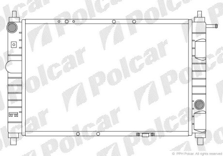 Радiатор охолодження (MT) Daewoo Matiz 0.8 2001-> Polcar 290208-A