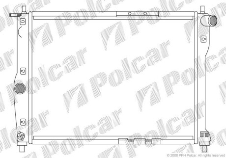 Радіатор Daewoo Lanos, Nubira 1,5-1,6 97- (без кондиціонера) Polcar 291208A1