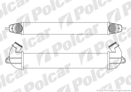 Інтеркулер Fiat Doblo 1.9 JTD Diesel M A/C + A/A 01- Polcar 3040J8-1