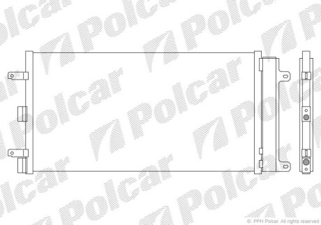 Радіатор кондиціонера Fiat Doblo 1.4/1.6/1.6CNG 10.01- Polcar 3041K8C1