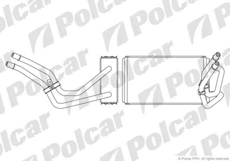 Радіатор пічки FORD TRANSIT 2.0D-2.4D 01.00-05.06 Polcar 3247N8-2