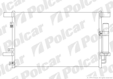 Радіатор кондиціонера Citroen C4 1.6/1.8 12- /Mitsubishi Lancer 08- /Peugeot 4007, 4008 07- Polcar 5266K8C1