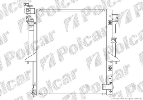 Радіатор охолодження двигуна MITSUBISHI L 200 2.5D 11.05-12.15 Polcar 527908-4