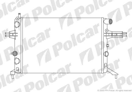 Радіатор двигуна ASTRA G 1.4 1.6 1.8 / 537x359x22 Polcar 550808A8