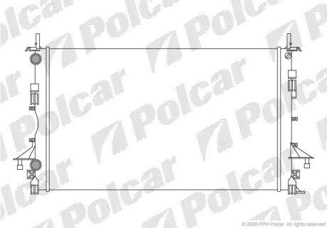 Радіатор охолодж. двигуна Renault Laguna II 1.6-1.8-2.0-1.9 dCi 01- Polcar 603708A1