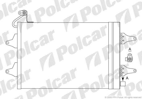 Радіатор кондиціонера з осушувачем Skoda Octavia 05- Polcar 6913K8C1