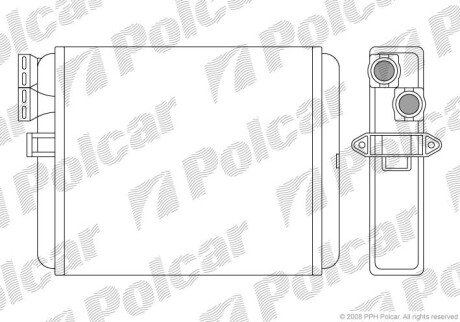 Радіатор пічки Volvo S80, V70 II 98- Polcar 9080N8-1