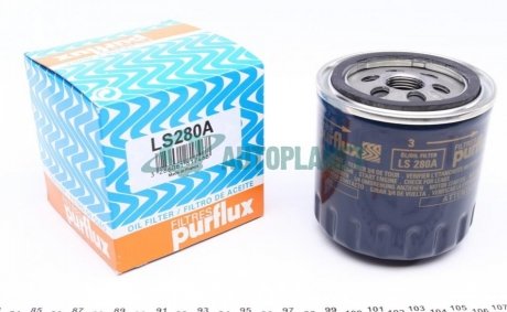 Фільтр масляний Renault Trafic 2.1D 84-97/ Laguna 2.2DT 96-01 (H=89mm) Purflux LS280A (фото 1)