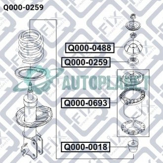 Підшипник опори переднього амортизатора Q-fix Q0000259