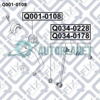 Втулка переднього стабілізатора Q-fix Q001-0108 (фото 1)