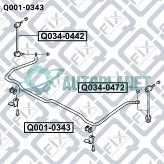 Втулка переднього стабілізатора Q-fix Q001-0343