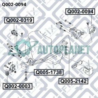 Подушка двигуна задня мкпп Q-fix Q0020094