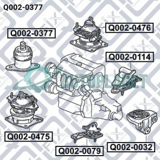 Подушка двигуна права АКПП (гідравлічна) Q-fix Q002-0377