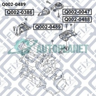 Подушка двигуна права (гідравлічна) Q-fix Q002-0489