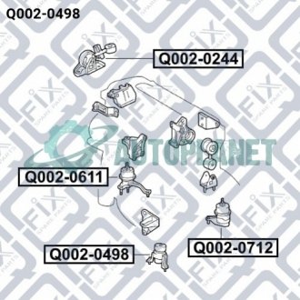 Подушка двигателя передняя (гидравлическая) Q-fix Q0020498