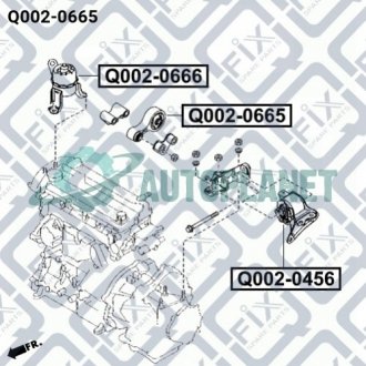 Подушка двигуна задня АКПП Q-fix Q002-0665