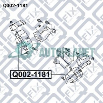 ПОДУШКА ДВИГАТЕЛЯ ЗАДН Q-fix Q002-1181 (фото 1)