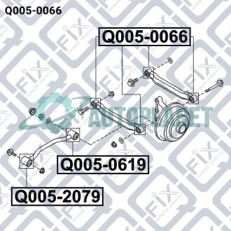 Сайлентблок заднього поперечного важеля Q-fix Q0050066