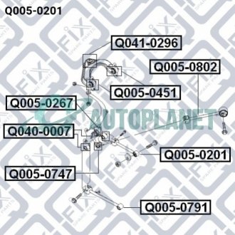 Сайлентблок задньої поперечної тяги Q-fix Q005-0201