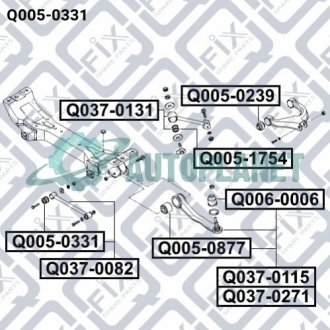 Сайлентблок задньої поздовжньої тяги Q-fix Q005-0331