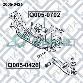 Сайлентблок переднього важеля (передній) Q-fix Q005-0426