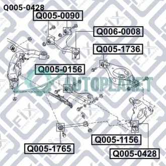 Сайлентблок задньої цапфи Q-fix Q005-0428