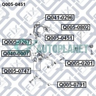 Сайлентблок заднього верхнього важеля (плаваючий) Q-fix Q005-0451