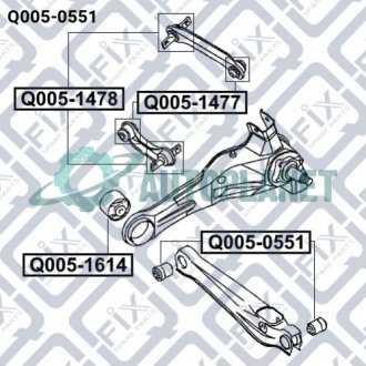 Сайлентблок задньої поперечної тяги Q-fix Q005-0551