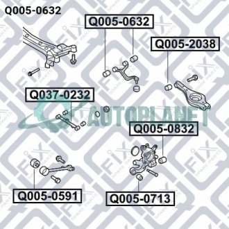 Сайлентблок заднього верхнього важеля Q-fix Q0050632