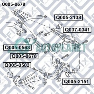 Сайлентблок задньої поперечної тяги Q-fix Q005-0678