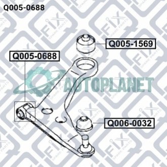 Сайлентблок переднього важеля (передній) Q-fix Q005-0688