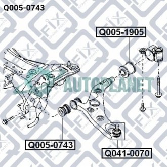 Сайлентблок переднего переднего рычага Q-fix Q0050743