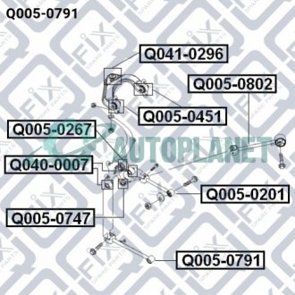 Сайлентблок задньої поперечної тяги Q-fix Q005-0791