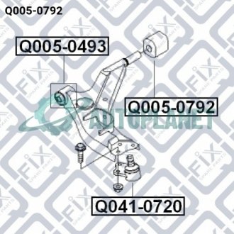 Сайлентблок задний переднего рычага Q-fix Q0050792