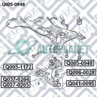 Сайлентблок задній переднього важеля з кронштейном Q-fix Q0050948