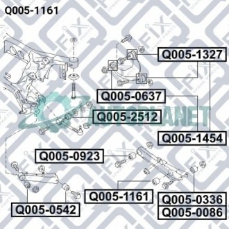 Сайлентблок задньої поперечної тяги Q-fix Q005-1161