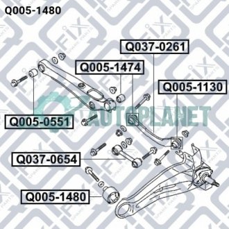 Сайлентблок заднього поздовжнього важеля Q-fix Q005-1480