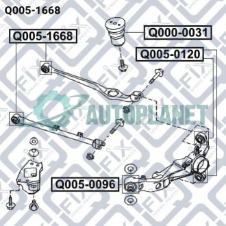 Сайлентблок заднього поперечного важеля Q-fix Q005-1668
