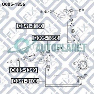 Сайлентблок нижнього переднього важеля Q-fix Q005-1856